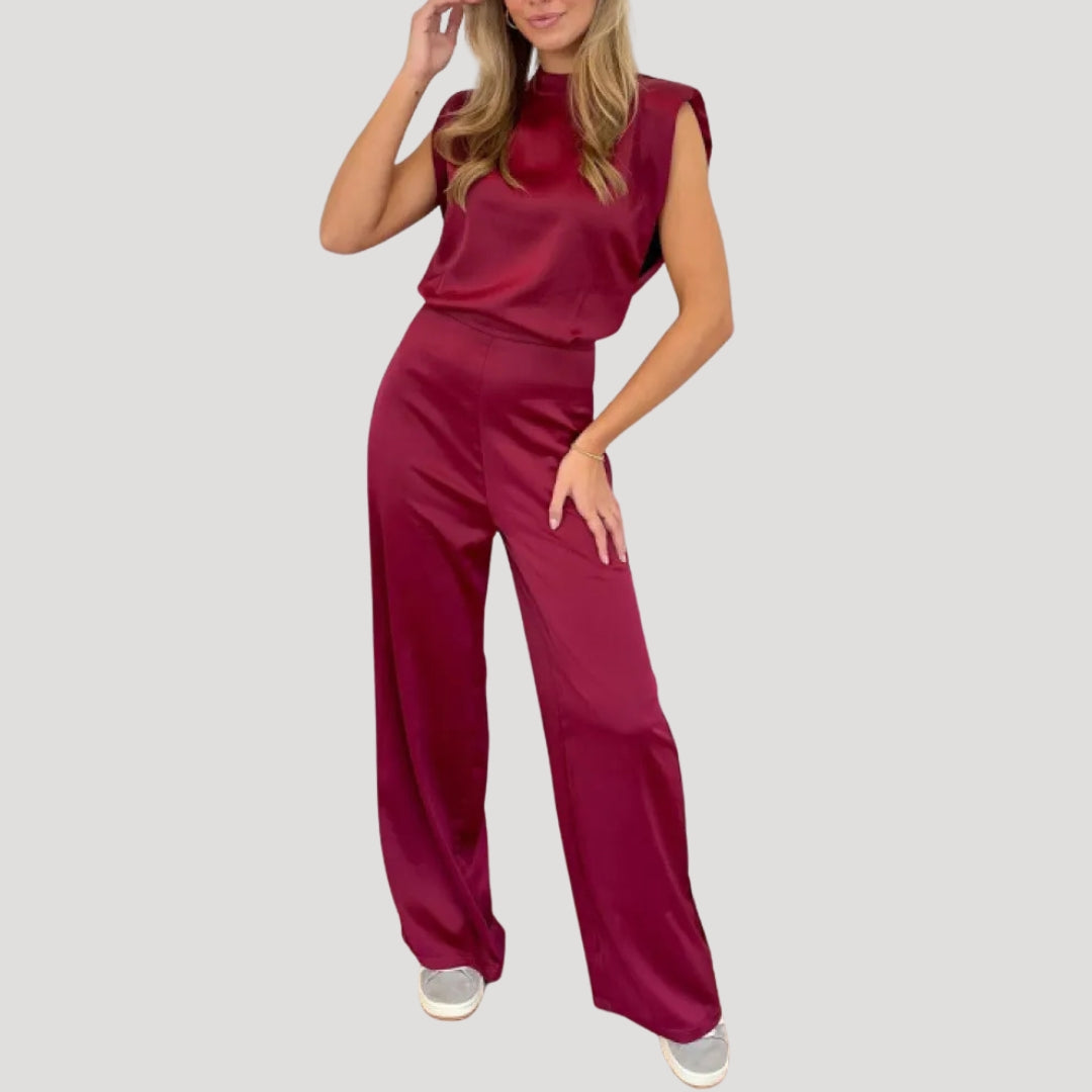 Dam jumpsuit vida ben ärmlös design elegant stil modern