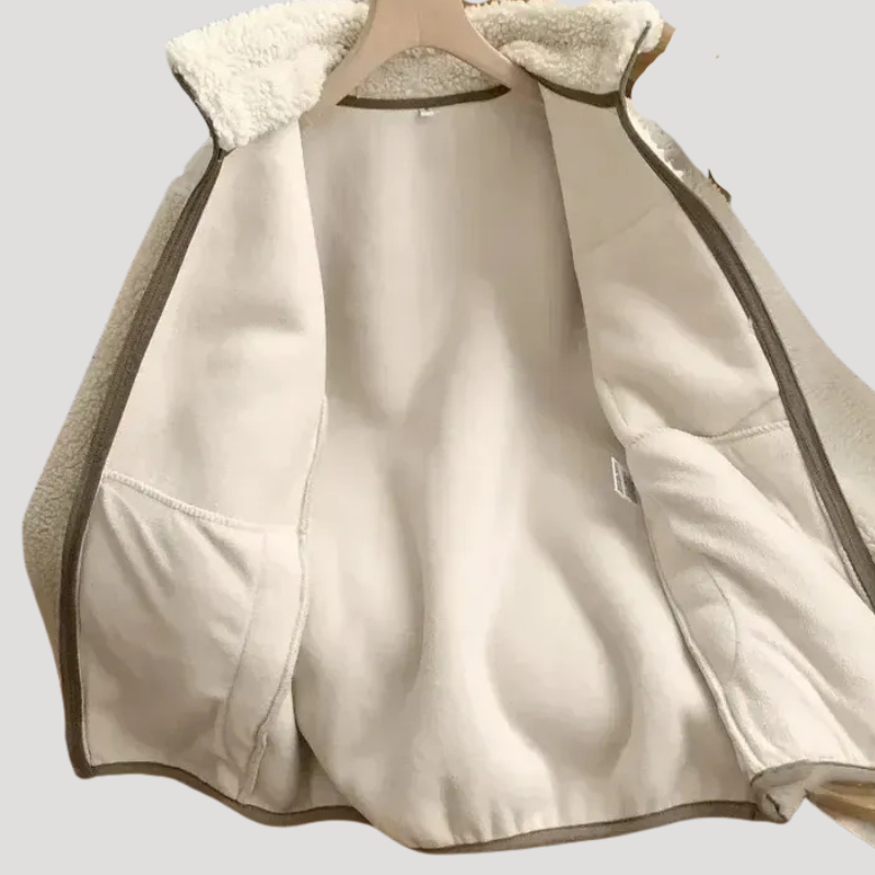 Damjacka Teddyfleece Med Dragkedja Ståkrage Långärmad Tröja