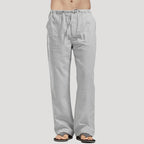 Herr linnebyxor med resår och dragsko