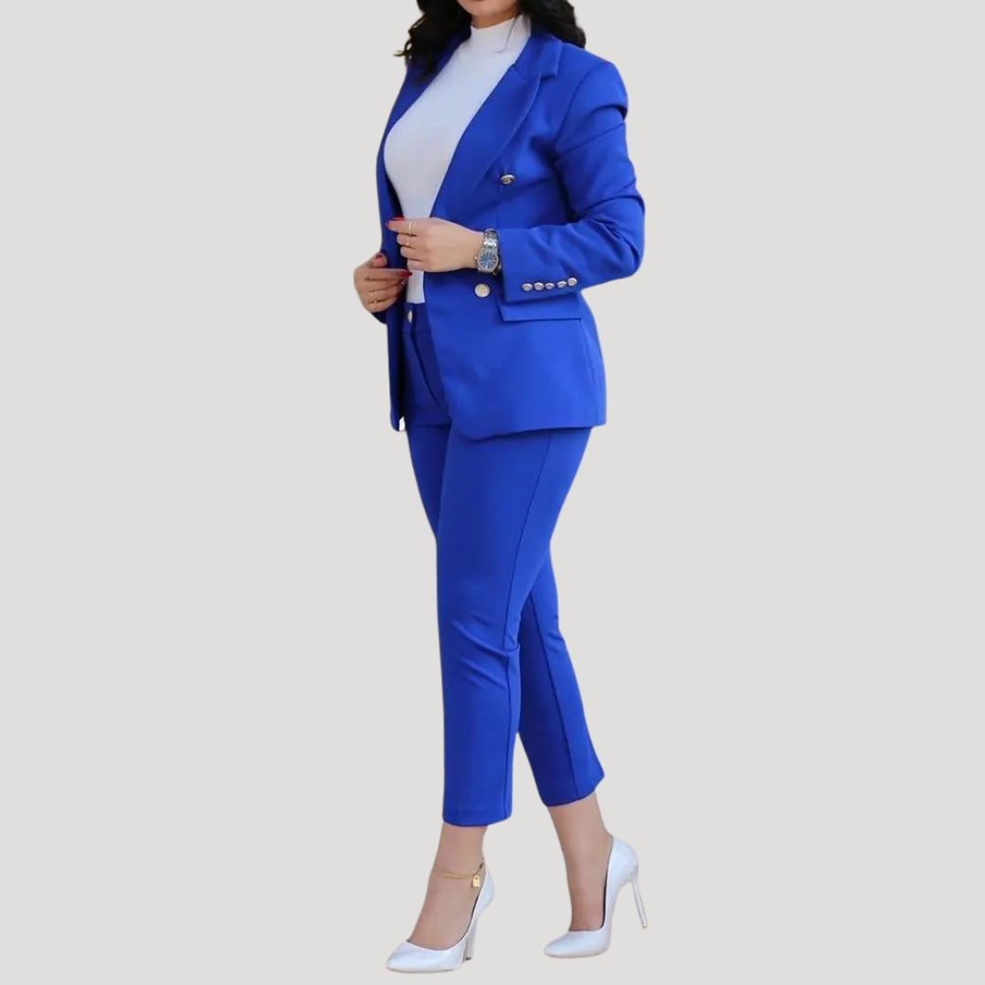 Dam kostym set med blazer och byxor