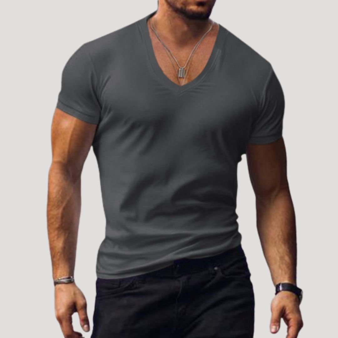 Herr v ringad t shirt slim fit