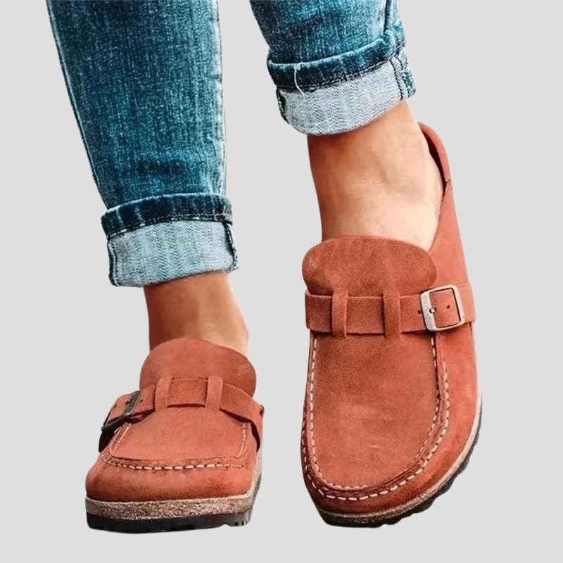 Dam Loafers Ortopediska Skor Med Spänne