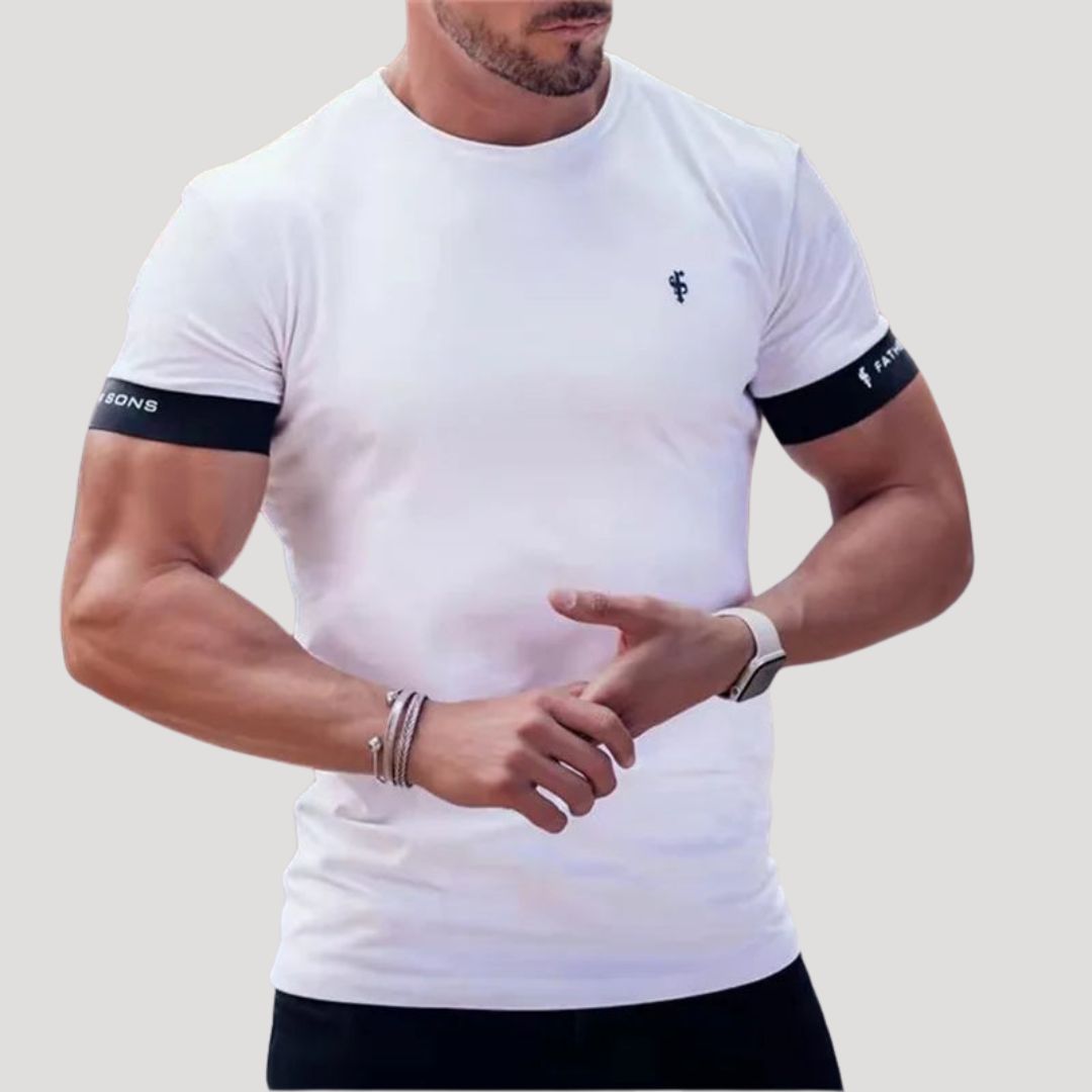 Herr slim fit t shirt i kortärmad design