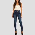 Dam Högmidjade Skinny Jeans Slim Fit Stretchdenim