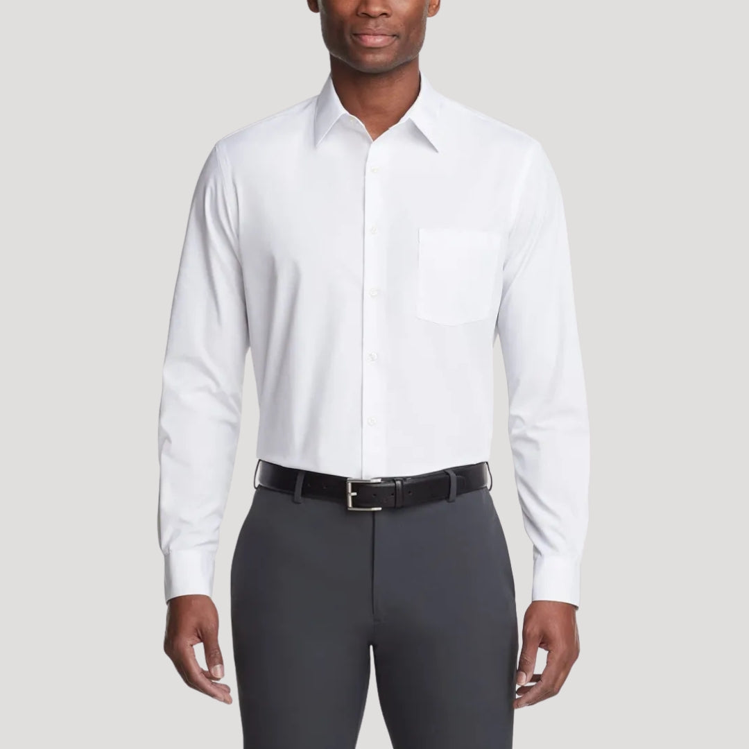 Herr skjorta med murarkrage slim fit långärmad klassisk