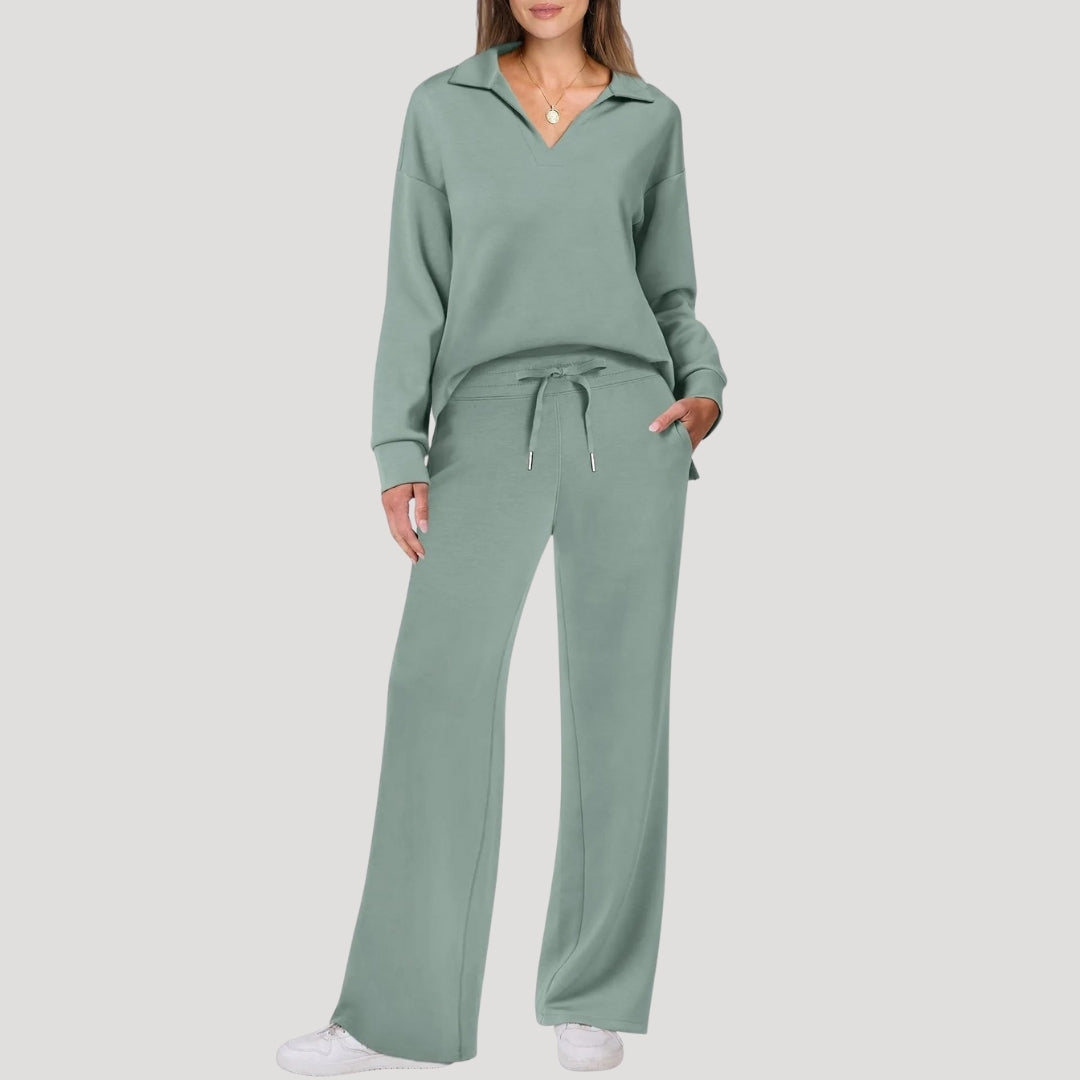 Dam mjukis set med tröja och byxor