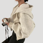 Dam Dragkedjehoodie Oversized Långärmad Loungekläder