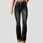 Dam Utsvängda Jeans Hög Midja Bootcut Passform