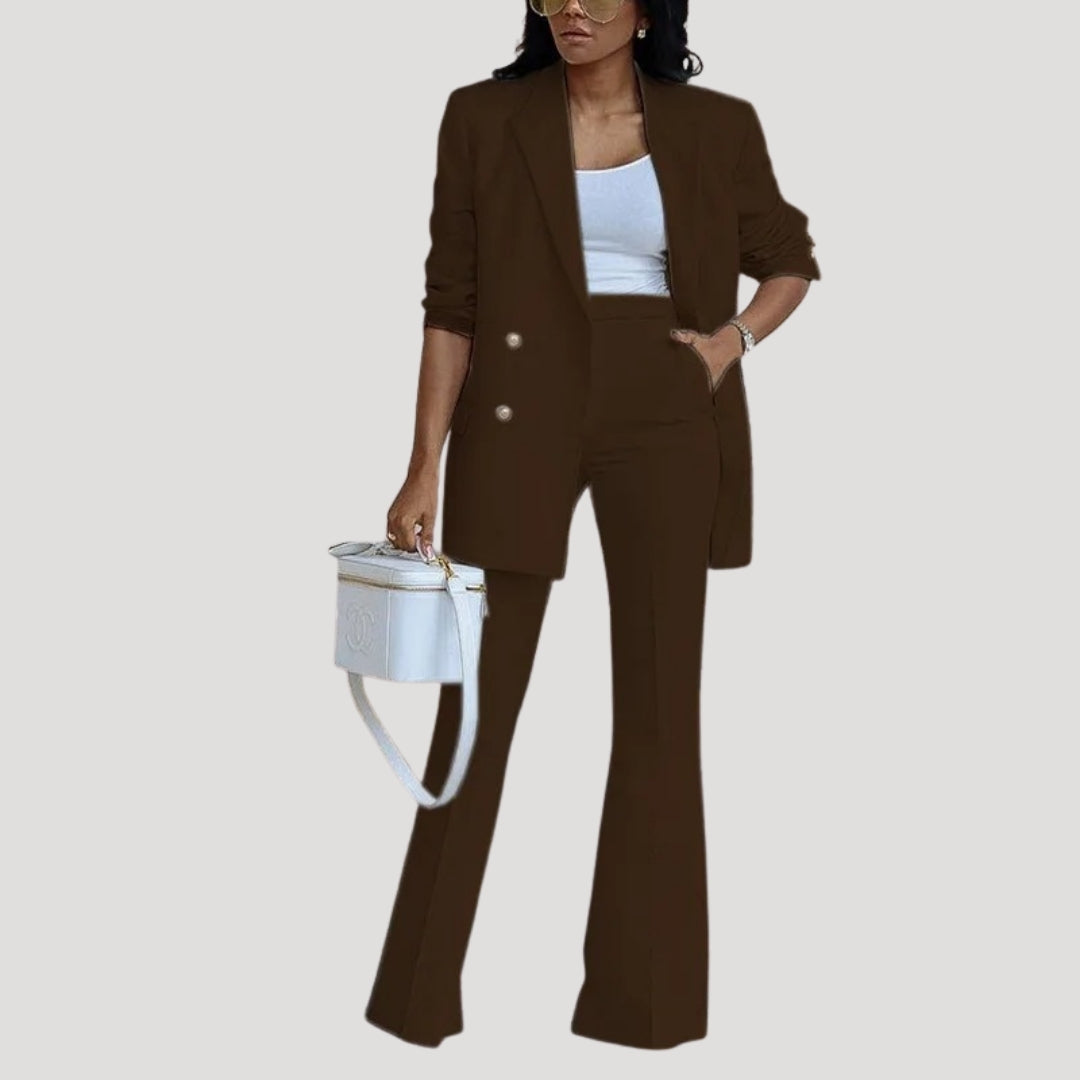 Dam kostym set med kavaj och byxor