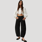 Dam Barreljeans Högmidjade Avslappnad Passform Vida Denimjeans