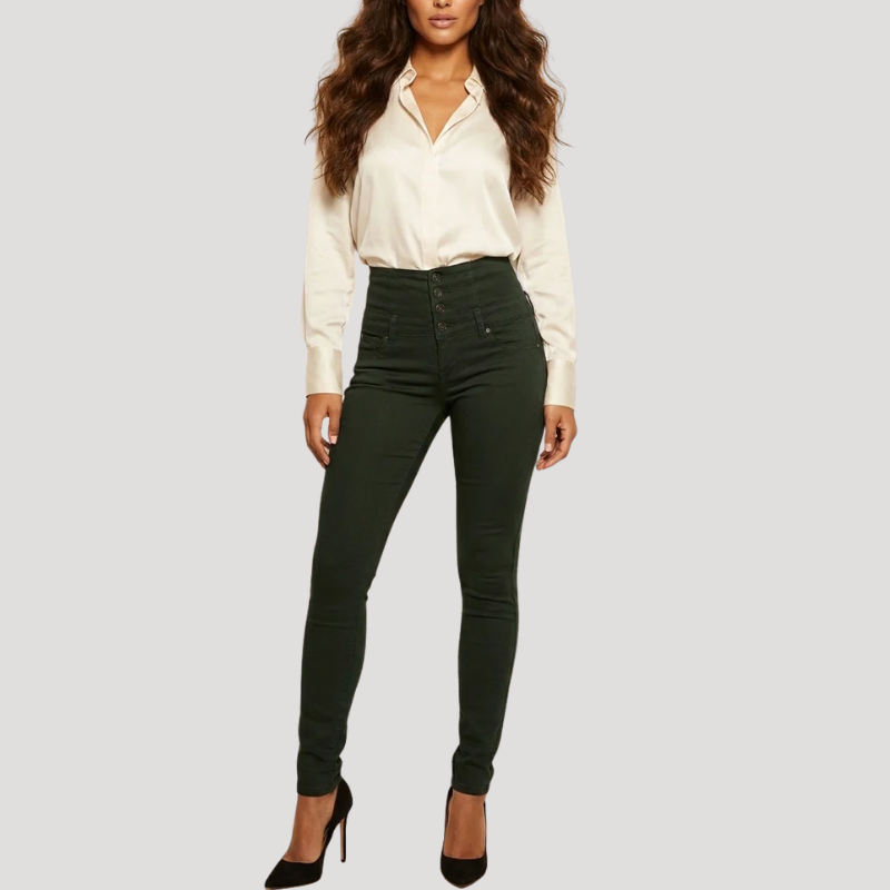 Dam Högmidjade Skinny Jeans Slim Fit Stretchdenim