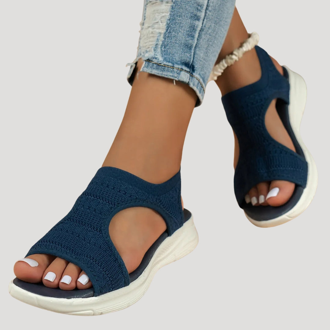 Dam slip in sandaler med öppen tå