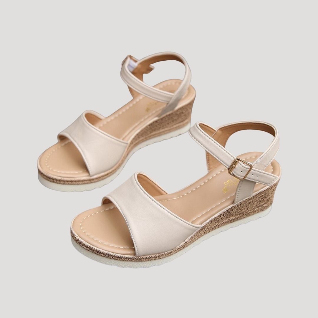 Dam platåsandaler sandaletter med rem och kilklack