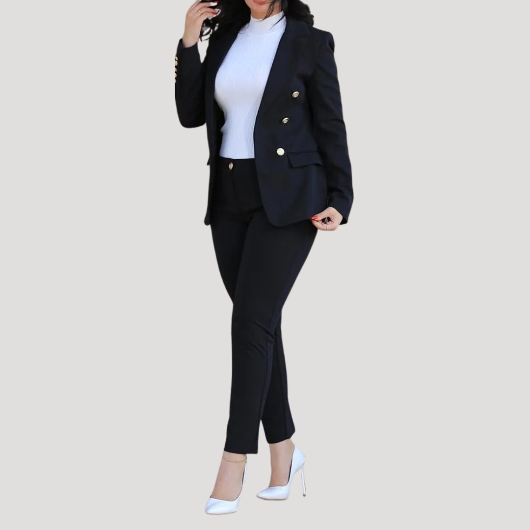 Dam kostym set med blazer och byxor