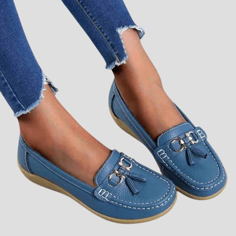 Dam Ortopediska Loafers Med Mjuk Sula Tassel