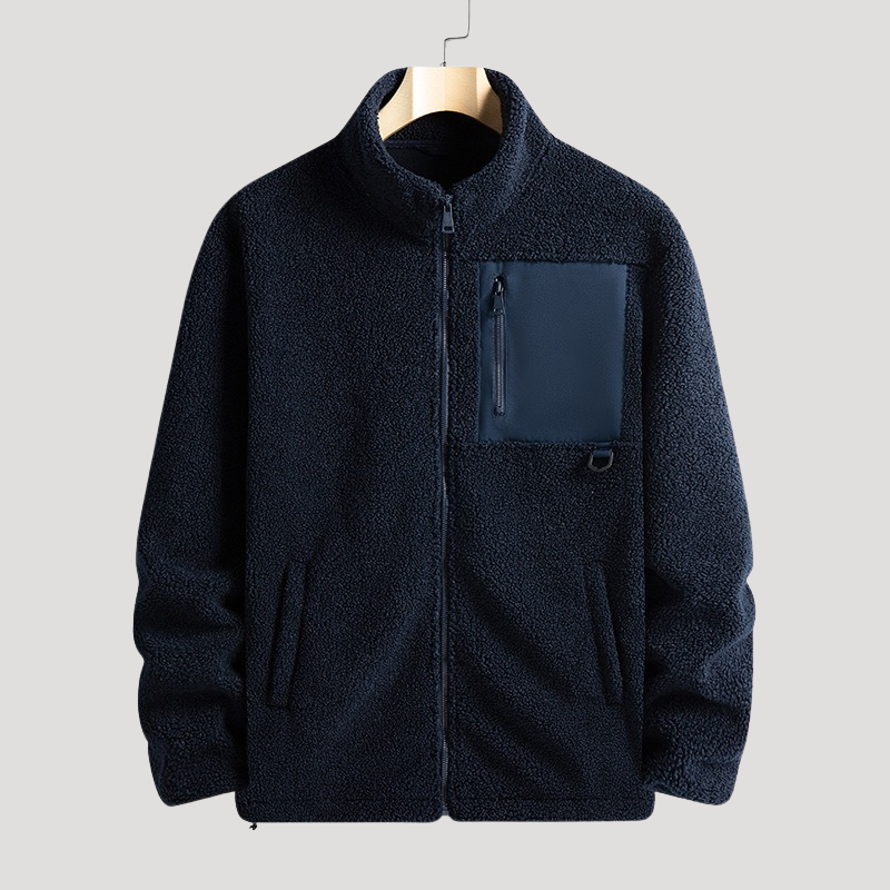 Herr Fleecejacka Polarfleece Hög Krage Dragkedja Friluftsliv