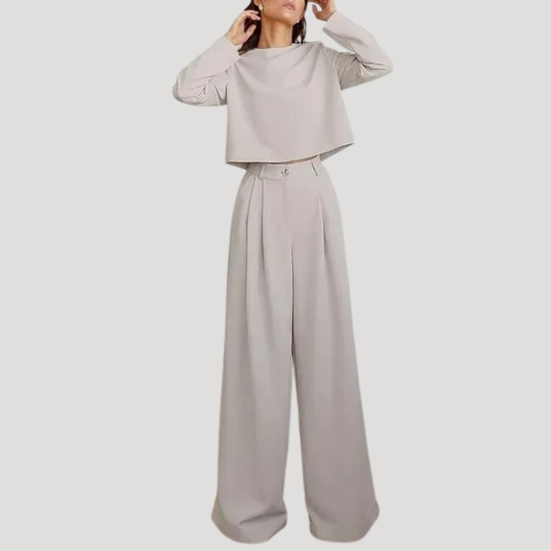 Dam matchande tvådelat set byxor och topp