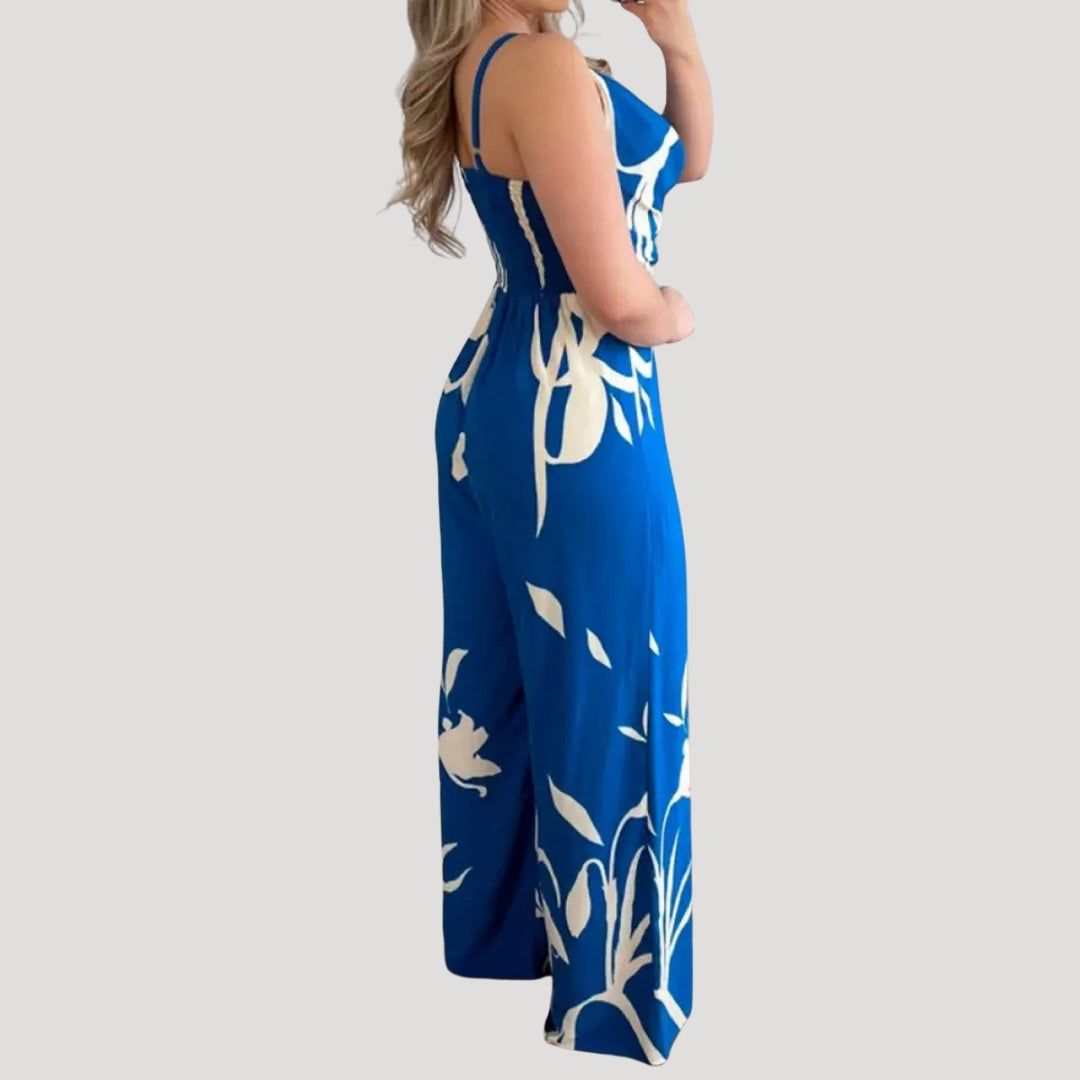 Dam jumpsuit mönstrad med vida ben elegant passform