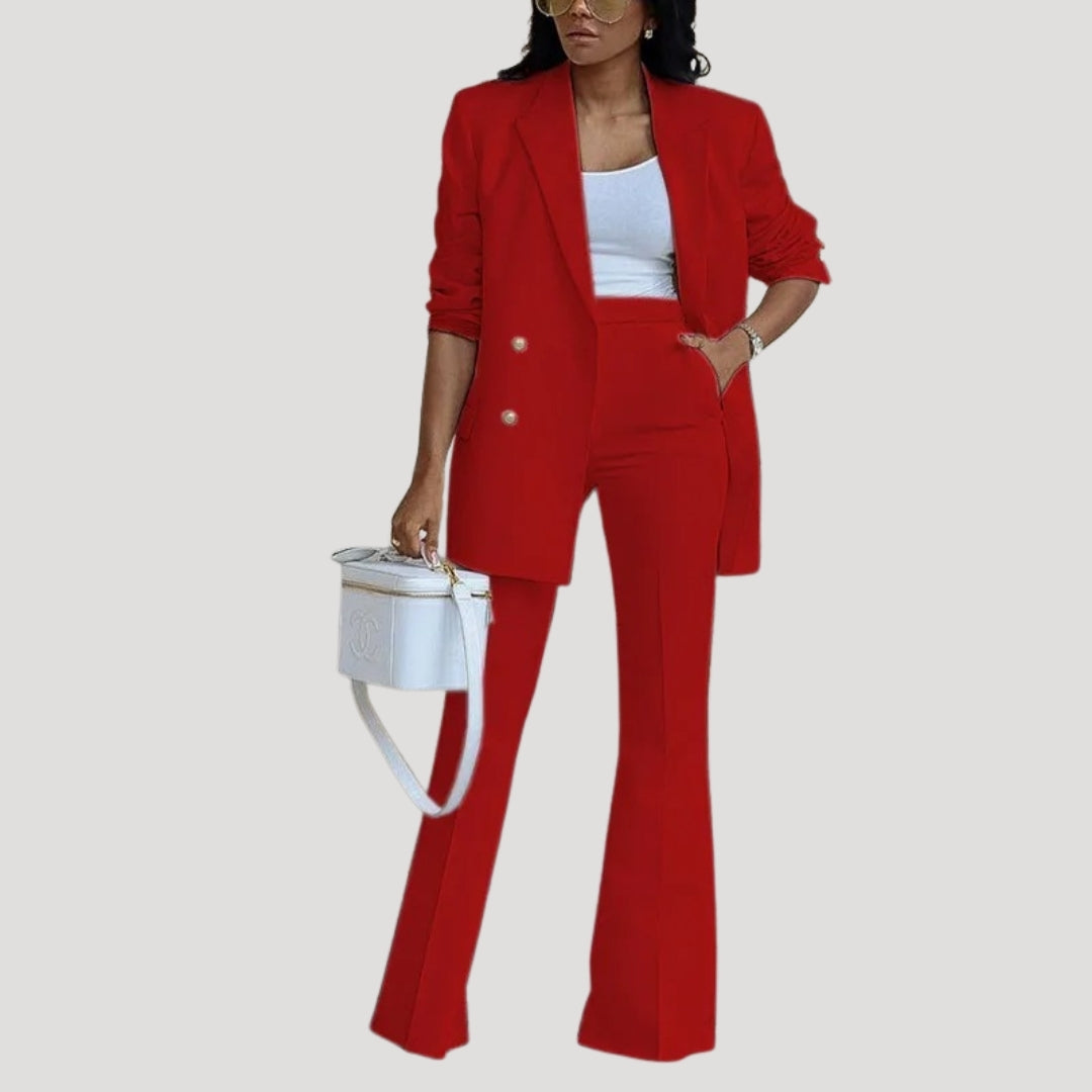 Dam kostym set med kavaj och byxor