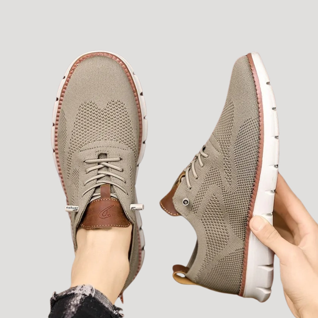 Herr sneakers stickad ovandel med flexibel sula skor