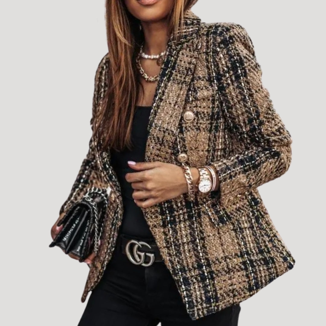 Dam tweed kavaj figursydd passform elegant stilren design