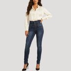 Dam Högmidjade Skinny Jeans Slim Fit Stretchdenim