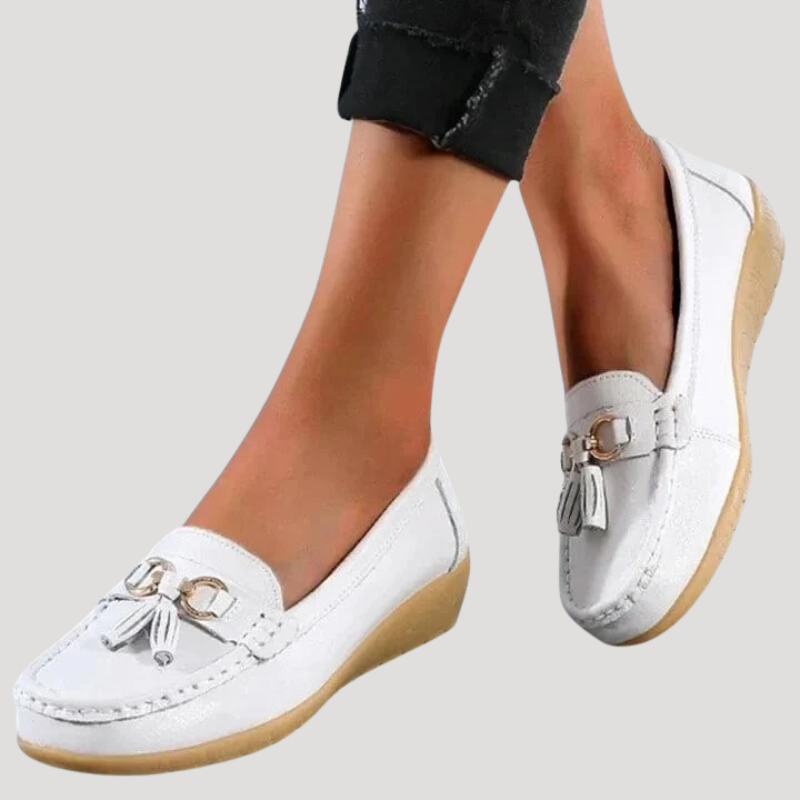 Dam Ortopediska Loafers Med Mjuk Sula Tassel