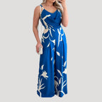 Dam jumpsuit mönstrad med vida ben elegant passform