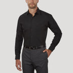Herr skjorta med murarkrage slim fit långärmad klassisk