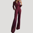 Dam jumpsuit med vida ben och lång ärm