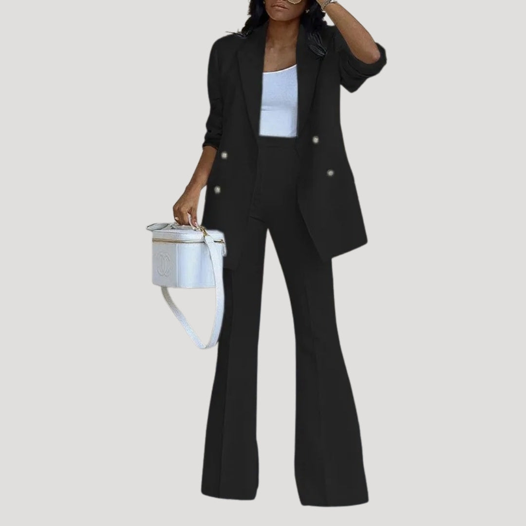 Dam kostym set med kavaj och byxor