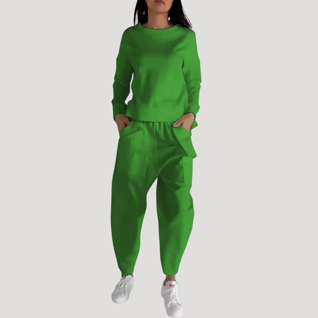 Dam matchande mjukis set med tröja och byxor