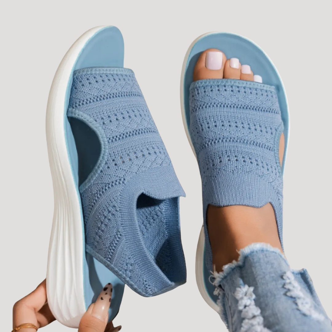 Dam slip in sandaler med öppen tå