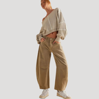 Dam Barreljeans Högmidjade Avslappnad Passform Vida Denimjeans