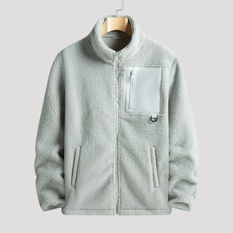 Herr Fleecejacka Polarfleece Hög Krage Dragkedja Friluftsliv