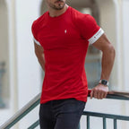Herr slim fit t shirt i kortärmad design