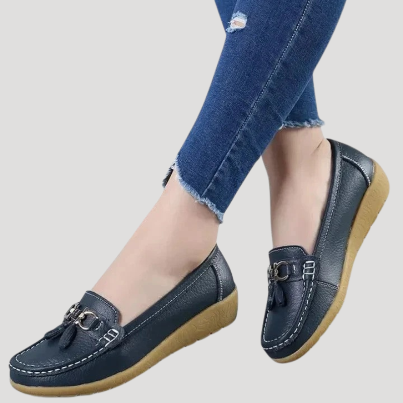 Dam Ortopediska Loafers Med Mjuk Sula Tassel