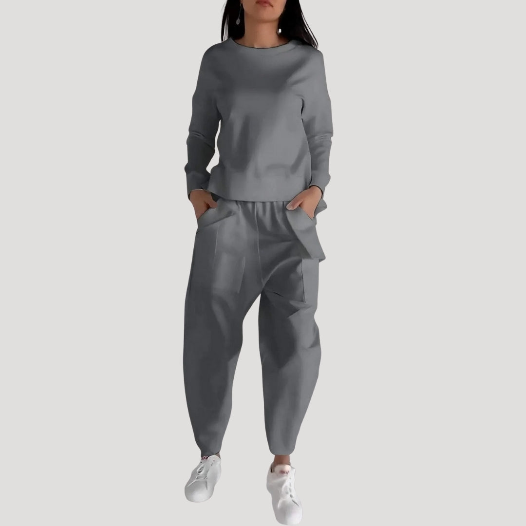 Dam matchande mjukis set med tröja och byxor