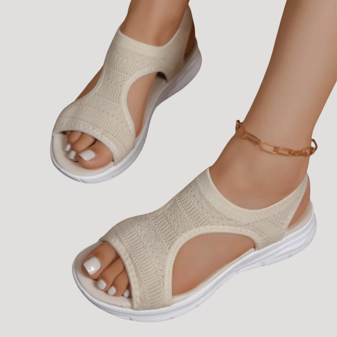 Dam slip in sandaler med öppen tå