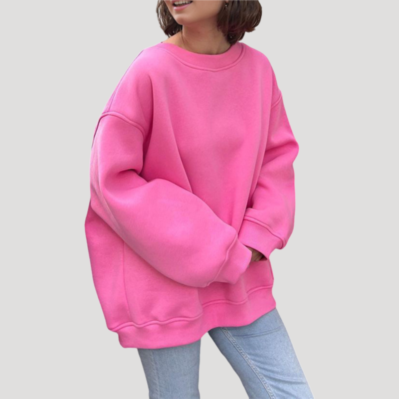 Dam Oversized Sweatshirt Rundhalsad Långärmad