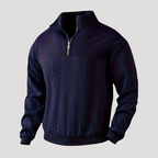 Herrtröja Stickad Half Zip Ziptröja Kabelstickad Vardag