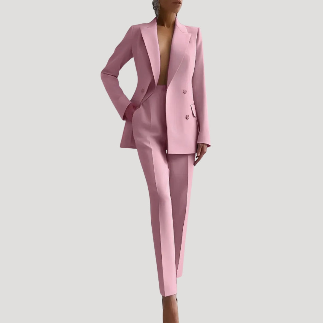 Dam kostym set blazer och kostymbyxor skräddad passform