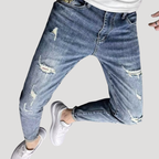 Herr Skinny Jeans Med Slitna Detaljer Denim