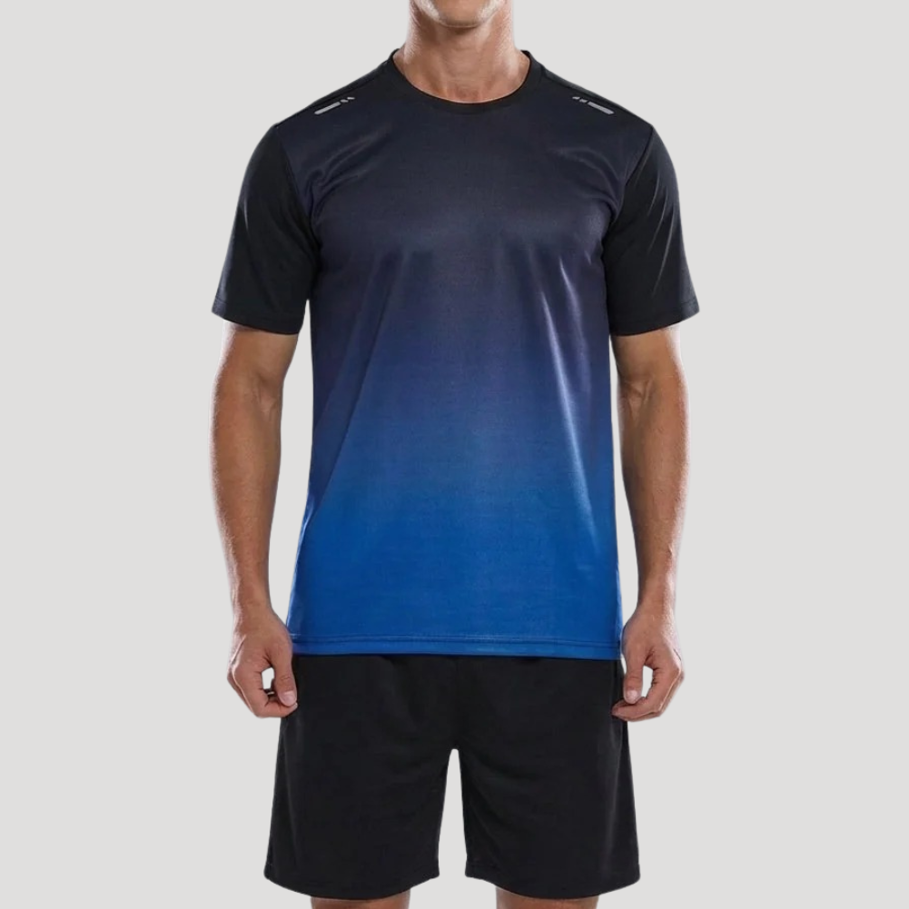 Herr Träningsset Träningströja Sportshorts Kortärmad Gymkläde