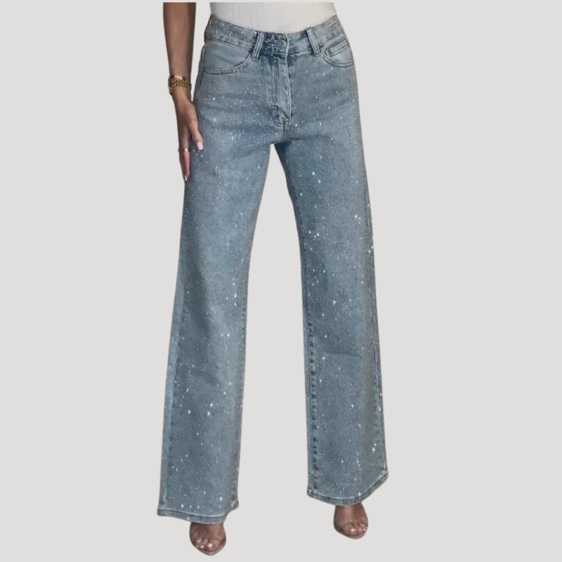 Dam Mom Jeans Högmidjade Stretch Rak Passform Denimjeans