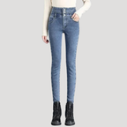 Dam Termiska Skinny Jeans Hög Midja