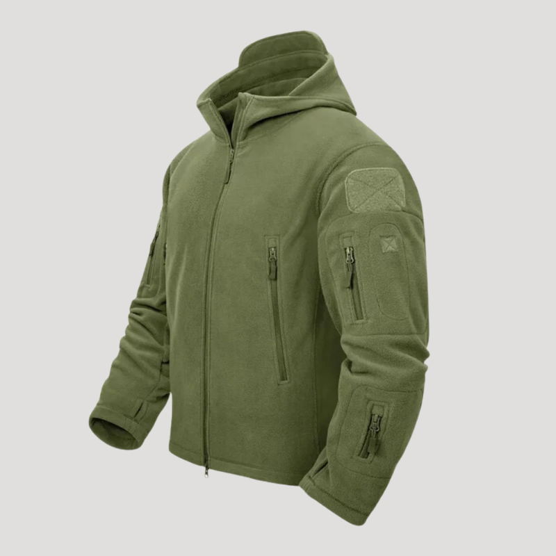 Herr Fleecejacka Med Huva Dragkedja Långärmad Outdoor