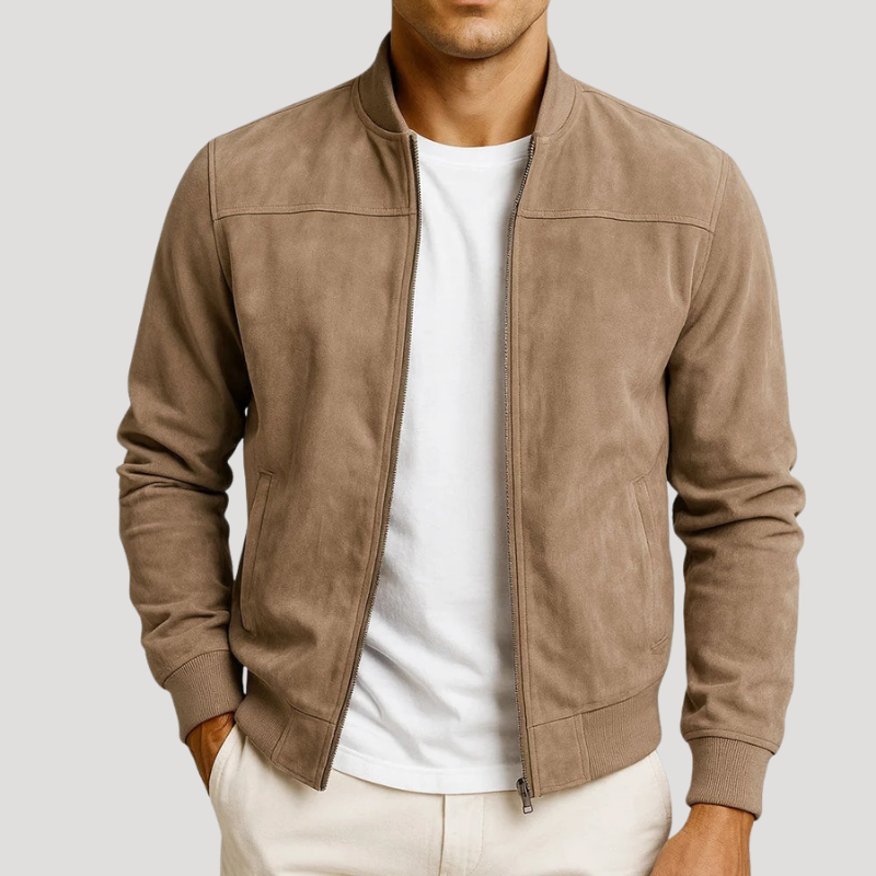 Herr Slim Fit Bomberjacka Med Dragkedja Casual Stil