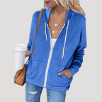 Dam Dragkedjehoodie Oversized Långärmad Avslappnad
