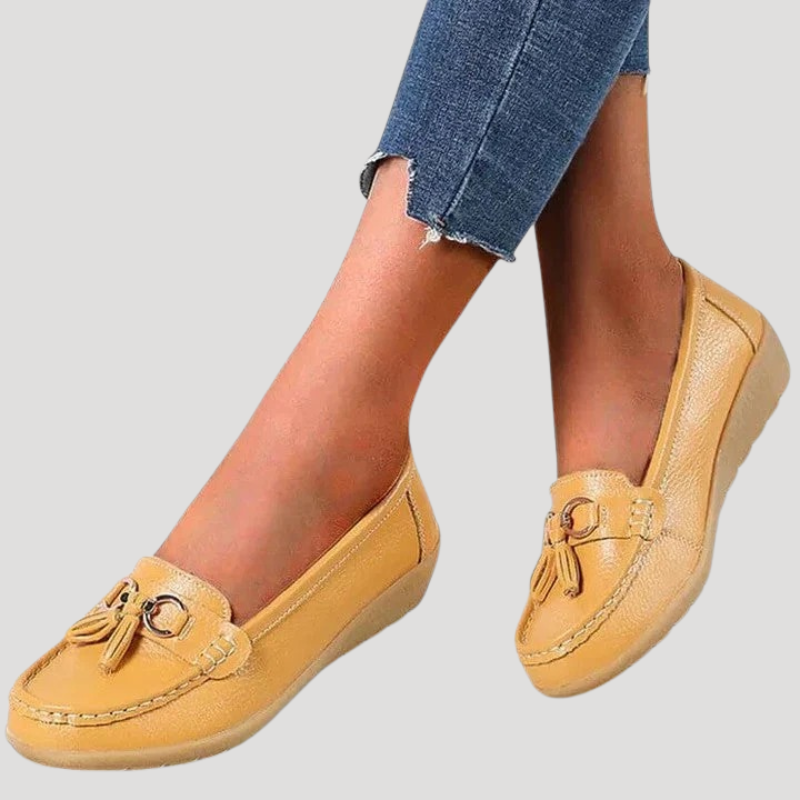 Dam Ortopediska Loafers Med Mjuk Sula Tassel